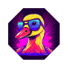 Synthwave Duck with Sunglasses
