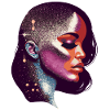 Galaxy-Inspired Portrait of a Woman