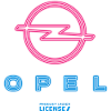 Logotipo de Opel Neon en azul y rosa