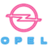 Logo Opel Retro Neon w kolorze niebieskim i różowym