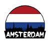 Amsterdam Pays-Bas Flag Skyline Silhouette