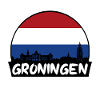 Groningue Pays-Bas Flag Skyline Silhouette