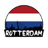 Rotterdam Pays-Bas Flag Skyline Silhouette