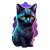 chat noir avec pendentif