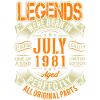 1981 Juillet Birthday Legend