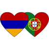 Armenia Portugal Flag Heart
