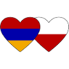 Armenia Poland Flag Heart