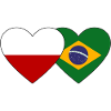 Poland Brazil Flag Heart