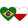 Brazil Poland Flag Heart