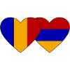 Romania Armenia Flag Heart