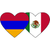 Armenia Mexico Flag Heart