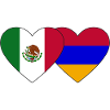 Mexico Armenia Flag Heart