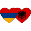 Armenia Albania Flag Heart