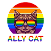 Ally Cat LGBT Gay Rainbow Pride Flag Funny Cat