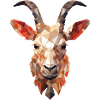 Polygonal Buck Artistic Goat Design