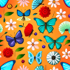 Butterflies and Flowers Pattern