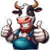 Vache de ferme joyeuse