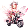 Fée fille avec moto