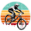 Retro Sunset MTB Rider