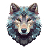 Geometric wolf's head