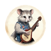 Opossum playing banjo
