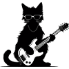 Cat playing guitar