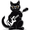 Cat playing guitar