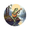 Frog playing banjo