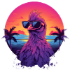 Synthwave Chicken Sunset