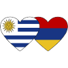 Uruguay Armenia Flag Heart