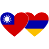 Taiwan Arménie drapeau coeur