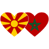 Macédoine Maroc Flag Coeur