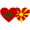 Maroc Macédoine Drapeau Coeur