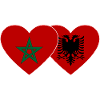 Marokko Albanien Flagge Herz
