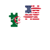 Albania USA Flag Albanian