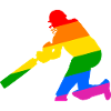Cricket Spieler mit Regenbogen Geschenkidee