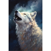Howling white wolf