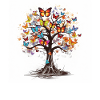 Schmetterlingsbaum Bunte Schmetterlinge Fliegen