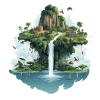 Paysage avec cascade