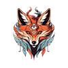 Fox Neo Traditional Tattoo Drawing