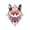 Fox Neo Traditional Tattoo Drawing