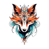 Fox Neo Traditional Tattoo Drawing