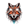 Wolf Neo Traditional Tattoo Drawing