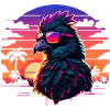 Synthwave Bird Sunset