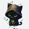 Kleine süße schwarze Katze.