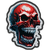 Red Vampire Skull