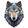 Geometric wolf's head