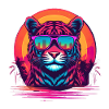 Synthwave Tiger Sunset