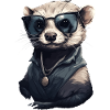 Cool ferret with sunglasses
