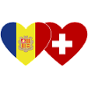 Andorra Schweiz Flagge Herz